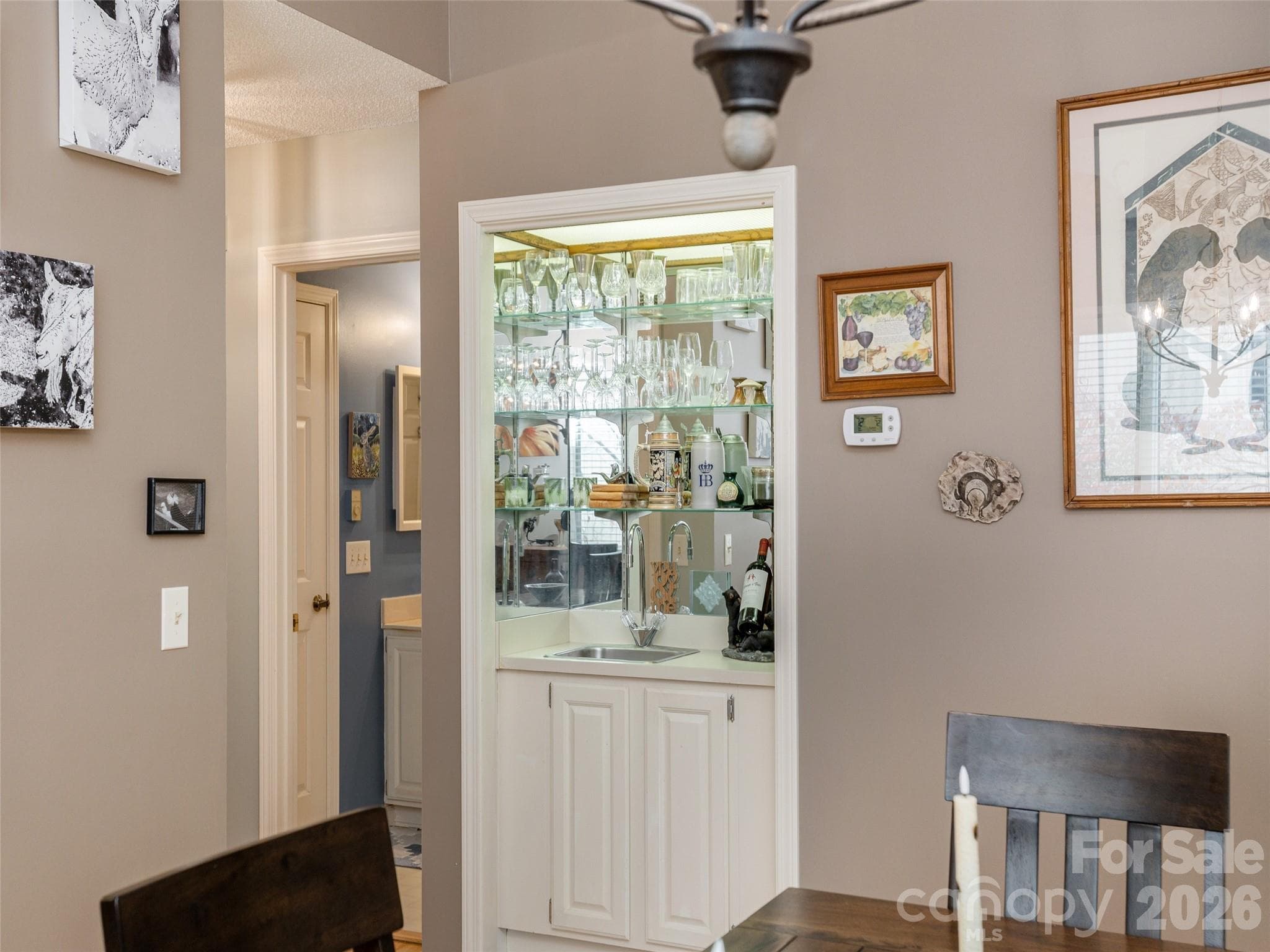 Wet bar with sink and extra cabinet storage - 606 Red Oak Drive, Hendersonville