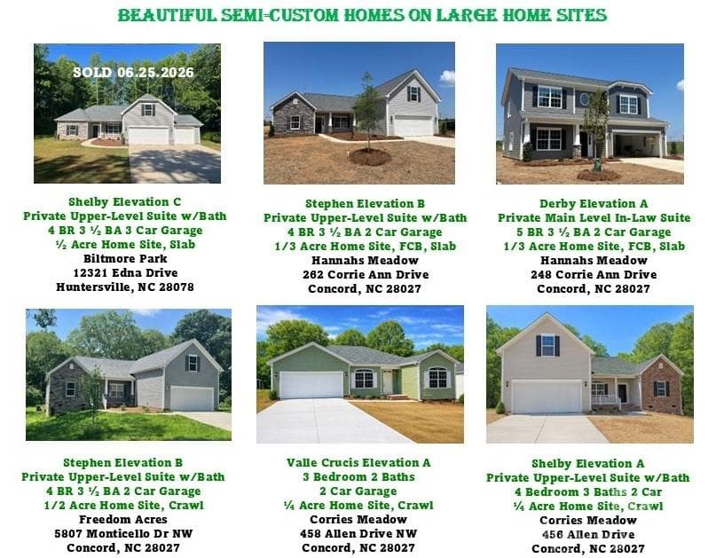 "Move-In Ready" Homes now available - Concord
