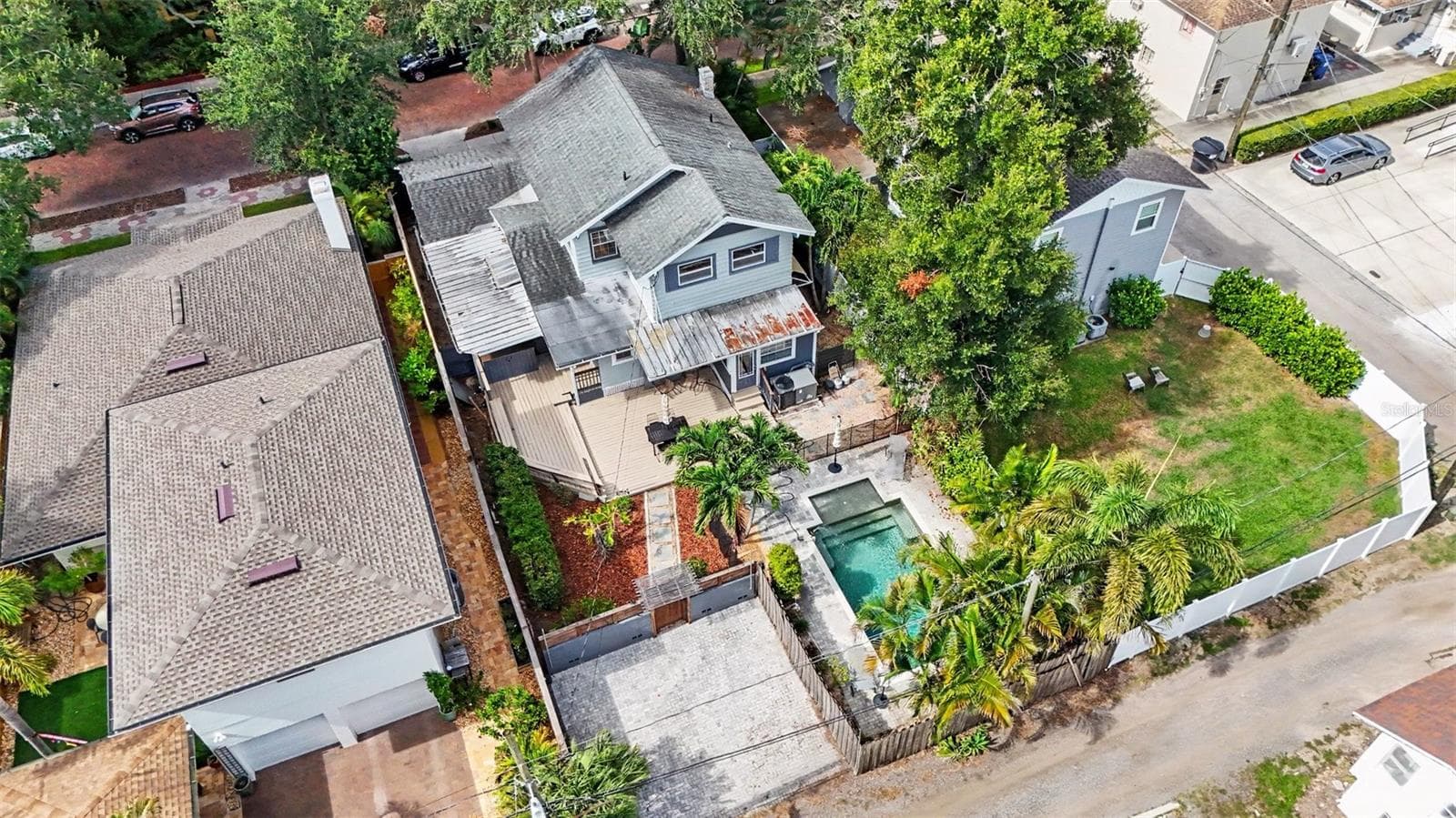 From above, the property’s private outdoor spaces and convenient rear access come into full view. - 857 21ST AVE N, ST PETERSBURG