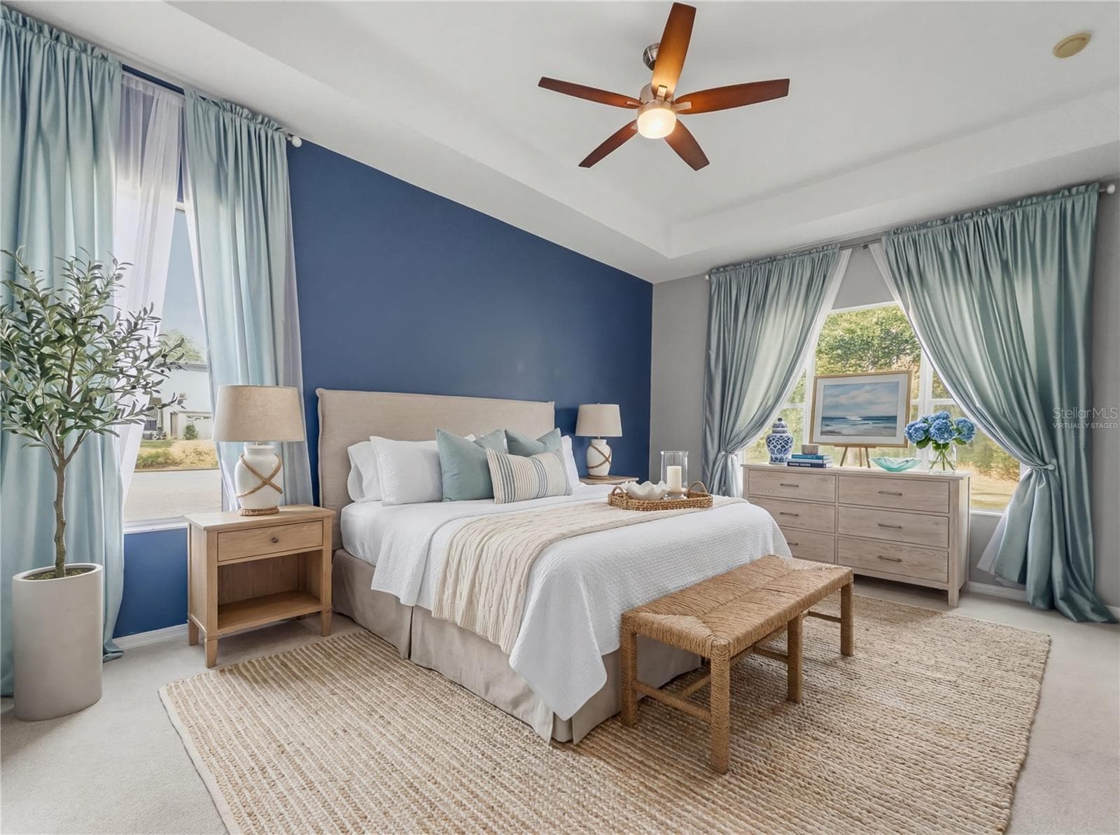 Virtually Staged Primary Bedroom - 11530 Oyster Bay Circle, New Port Richey, FL 34654 - 11530 OYSTER BAY CIR, NEW PORT RICHEY