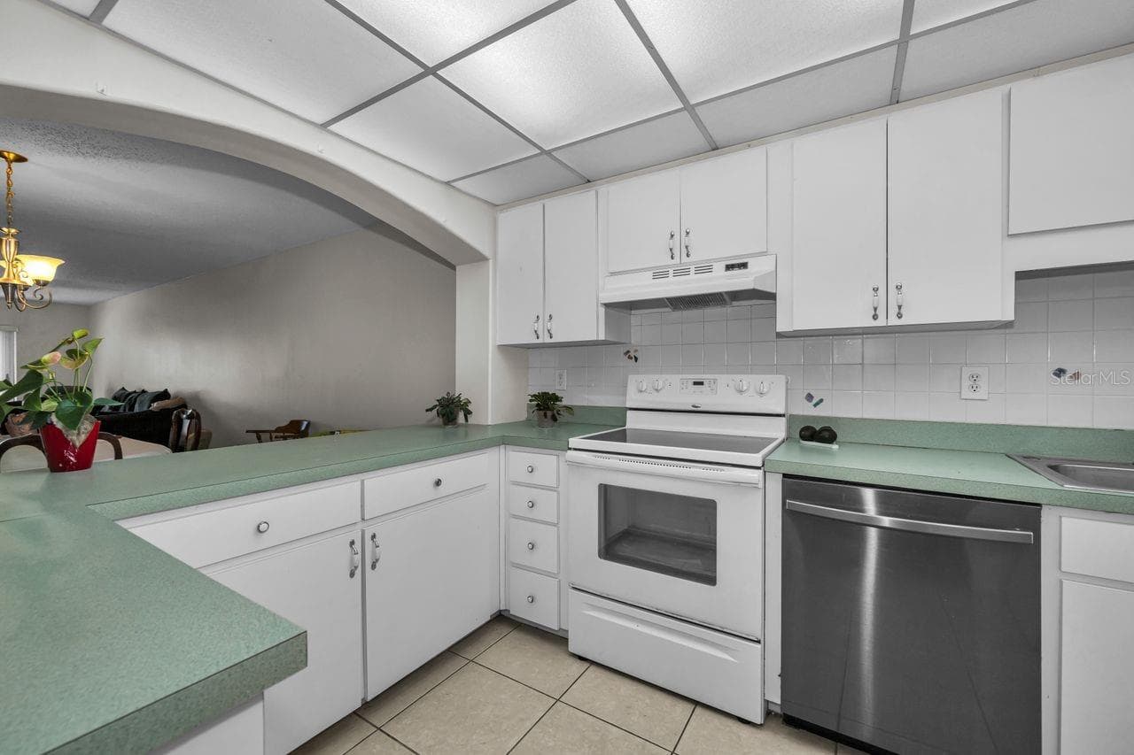 kitchen with pass through - 3505 TARPON WOODS BLVD #O-403, PALM HARBOR