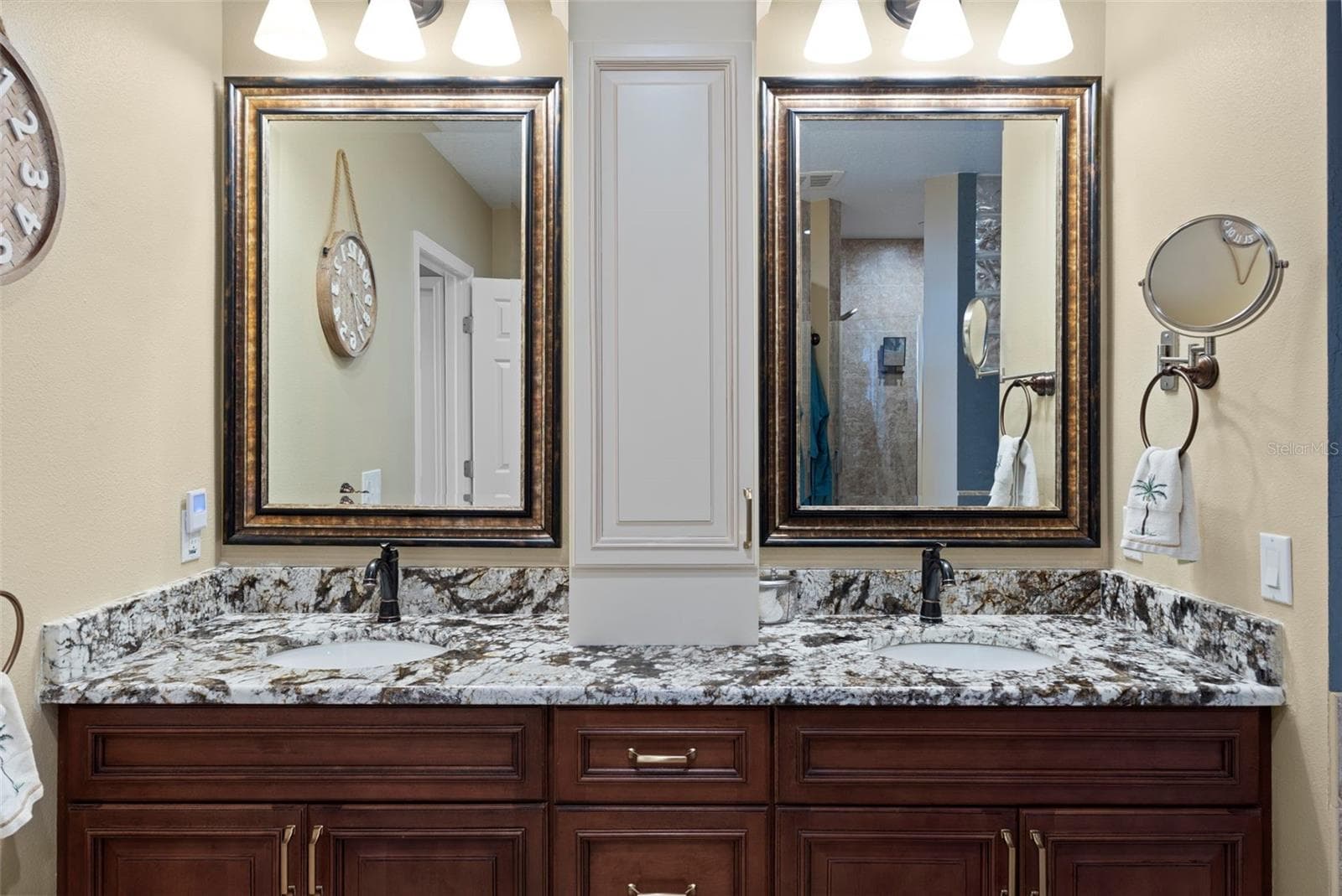 Primary Bath dual vanity with custom storage cabinet - 17717 GULF BLVD #604, REDINGTON SHORES
