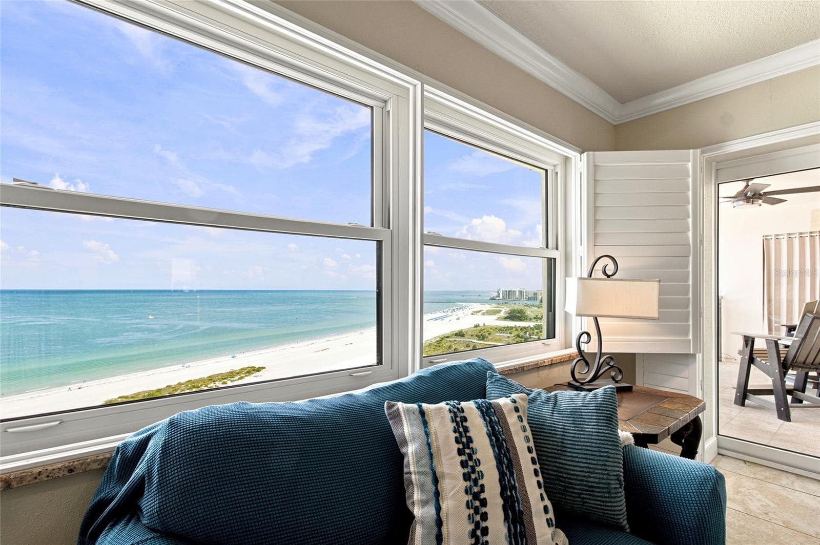LR to Back Balcony with unobstructed Gulf of America, Sand Key Park and Clearwater Beach. - 1270 GULF BLVD #2007, CLEARWATER BEACH