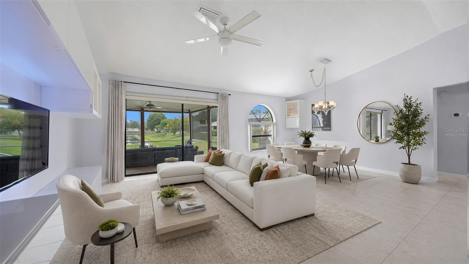 Living Room-Virtually Staged - 2481 S SCARLET OAK CT, SARASOTA
