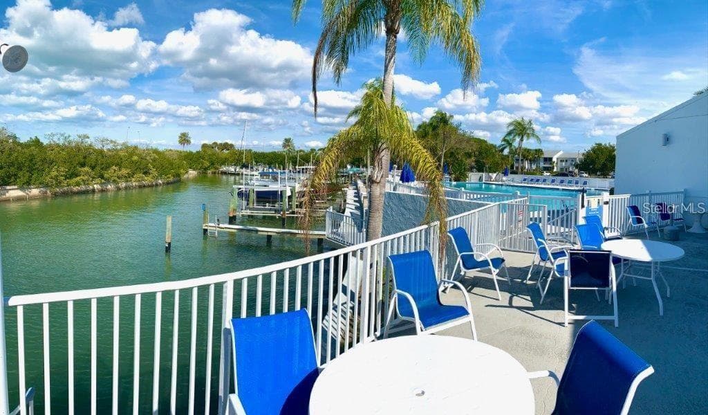 Clubhouse waterfront patio tables - 14800 WALSINGHAM RD #614, LARGO