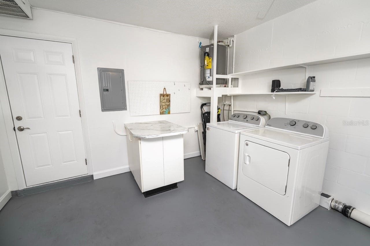 LAUNDRY ROOM IN GARARGE.STILL MORE THAN ENOUGH ROOM FOR YOU CAR, SUV, OR TRUCK. - 8235 BURGUNDY DR N #3, PINELLAS PARK
