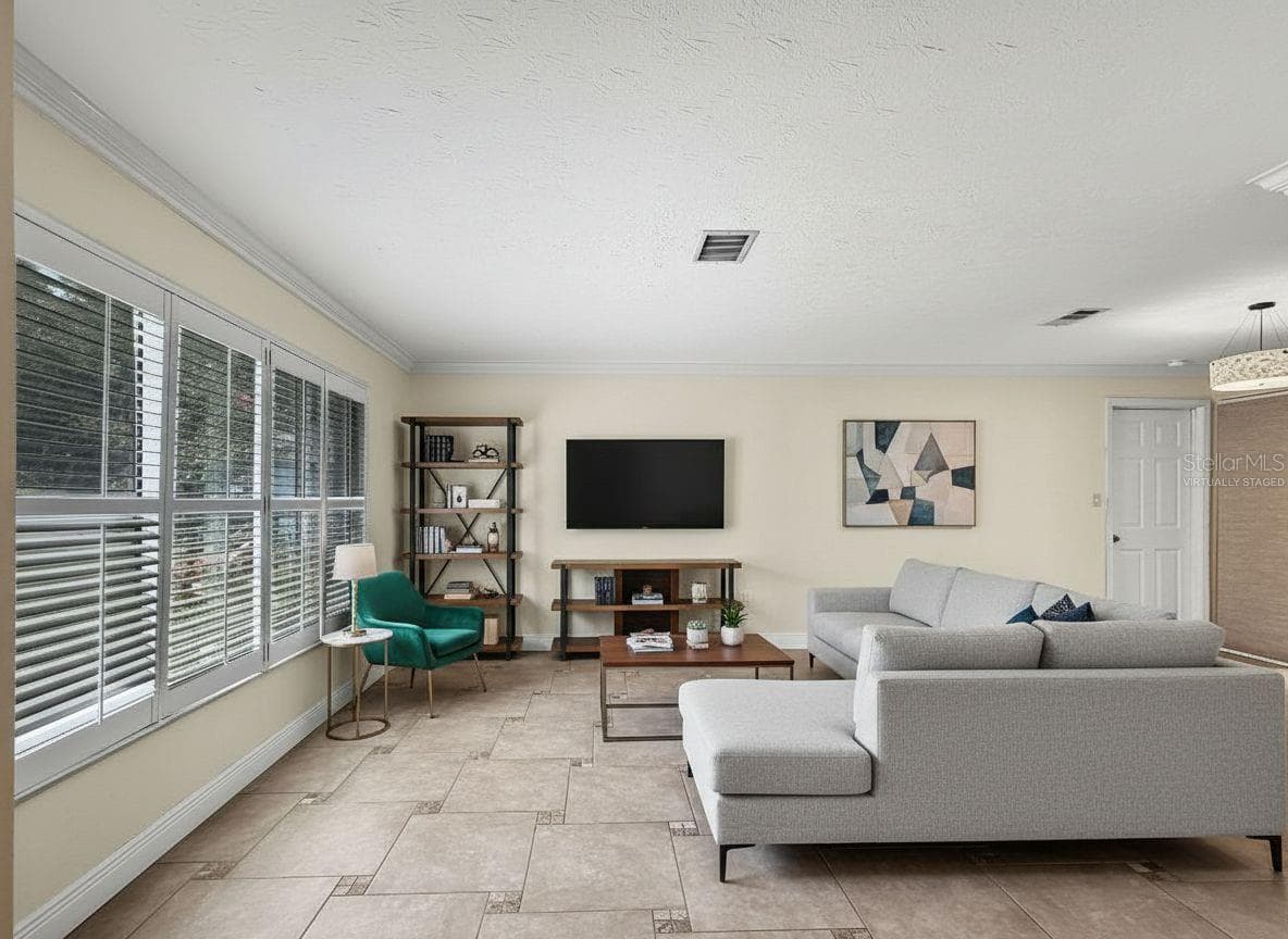 Living Room - Virtually Staged - 1011 WINDING OAKS DR, PALM HARBOR