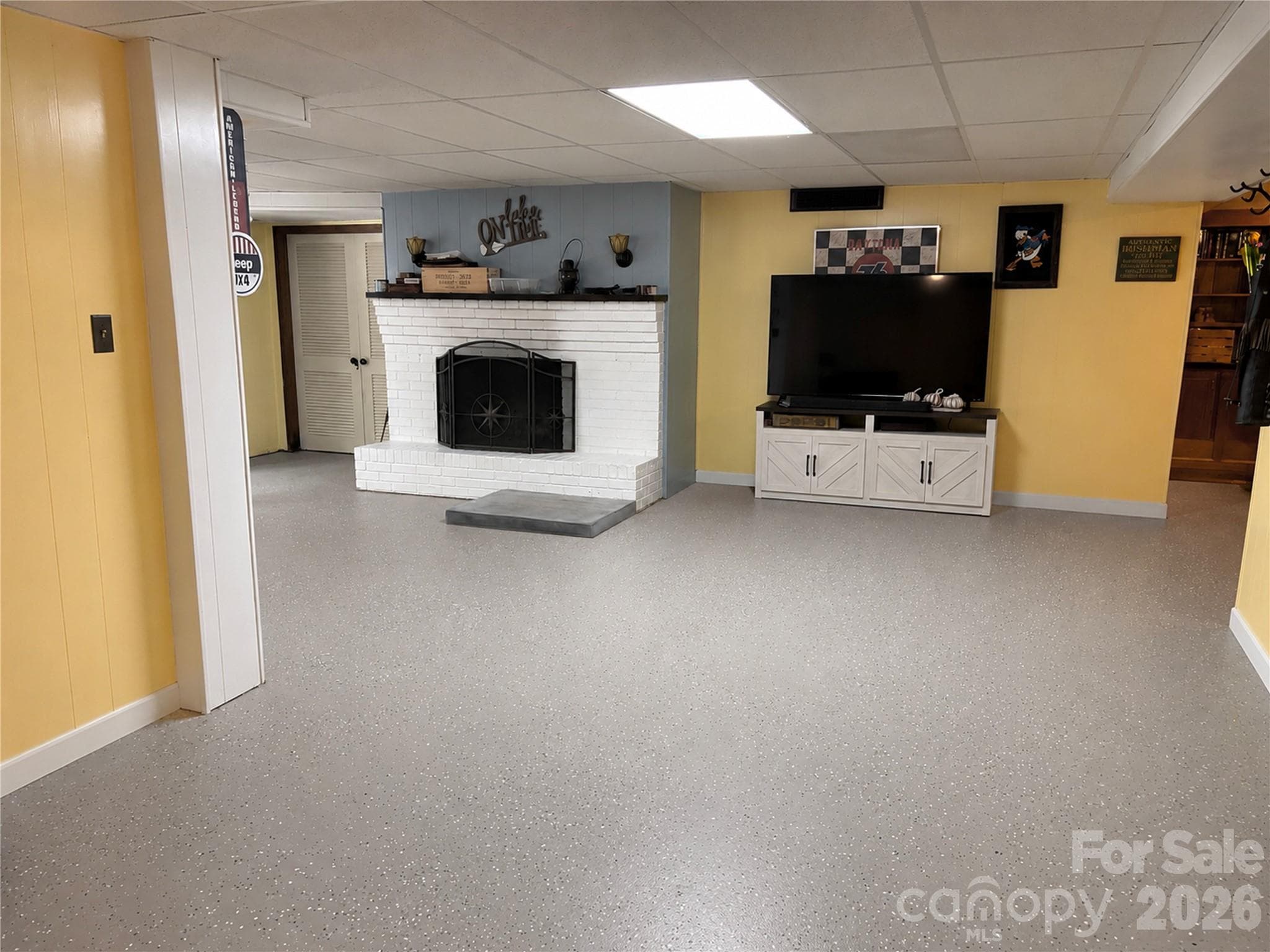 Basement Fireplace - 467 Forest Lake Road, Forest City