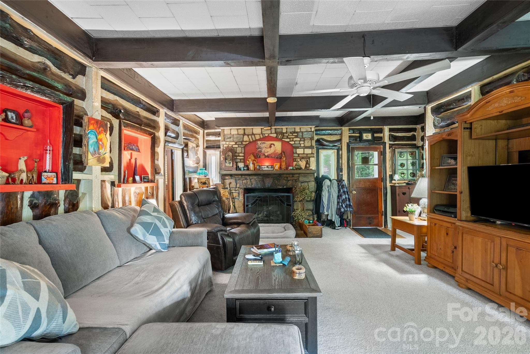 Living Room - long view - 3151 N Bearwallow Road, Hendersonville