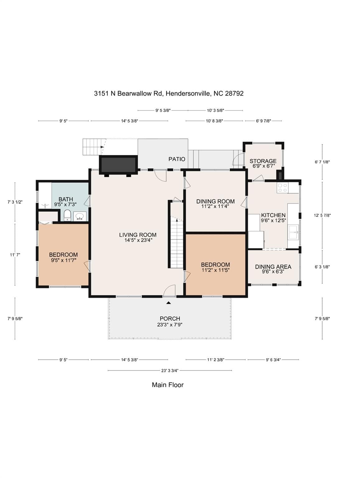 1st Floor plan - 3151 N Bearwallow Road, Hendersonville