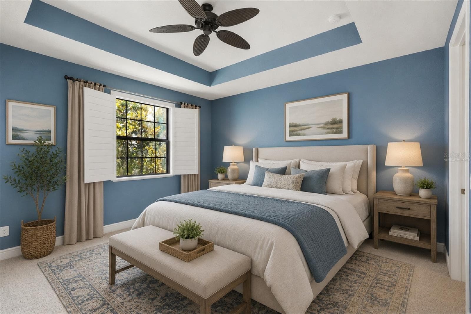 Virtually staged - Primary Bedroom - 10016 EAGLE CREEK CENTER BLVD, ORLANDO