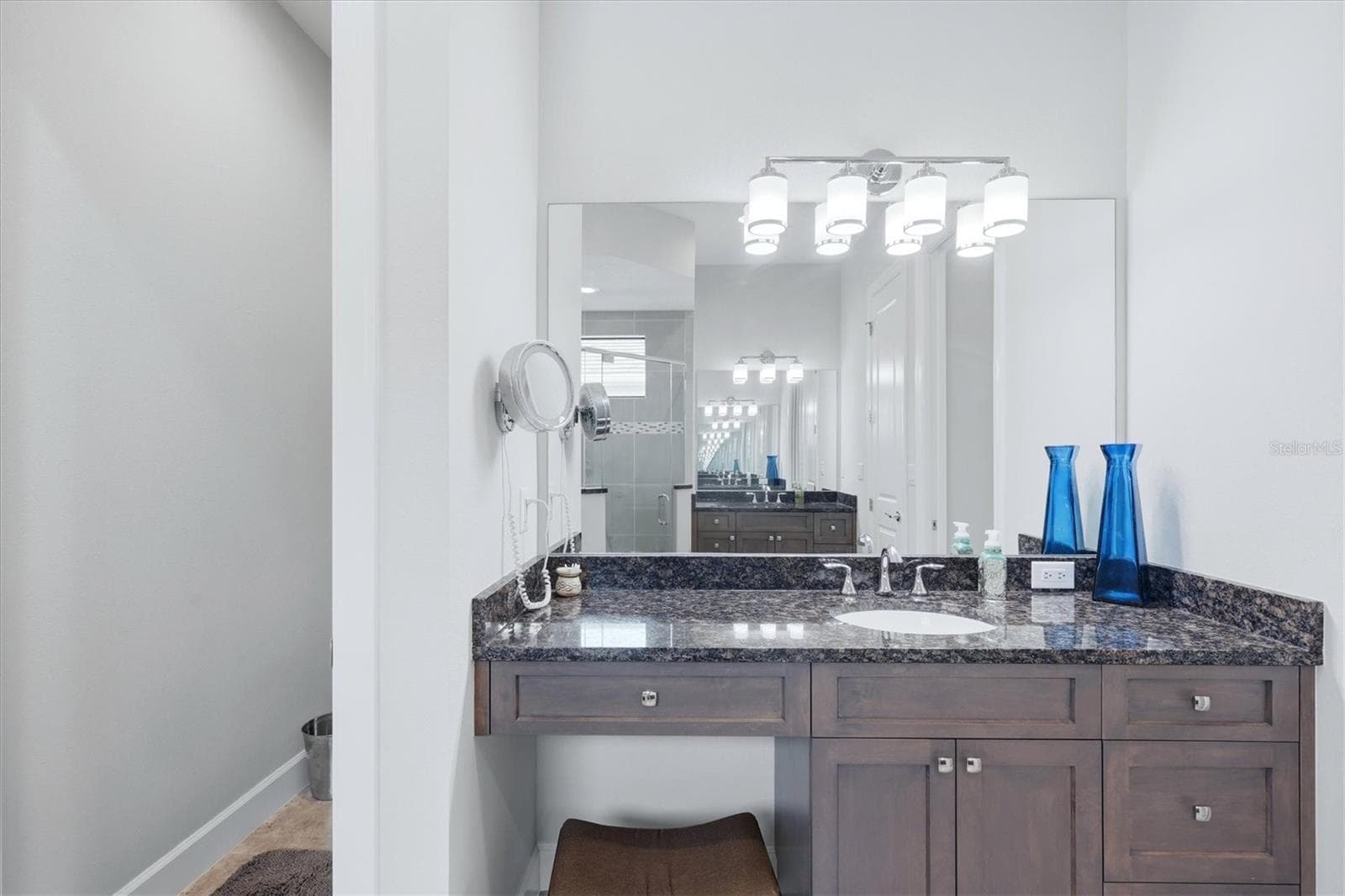 Makeup Vanity with 2nd Sink in Primary Suite (1st Vanity Sink on opposite wall) - 7712 SANDHILL LAKE DR, SARASOTA