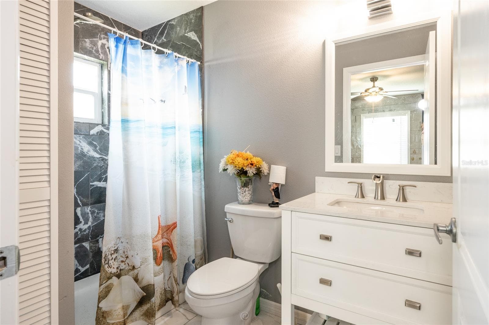 Bathroom with walk-in shower in the garage - 904 S DAYTONA AVE, FLAGLER BEACH