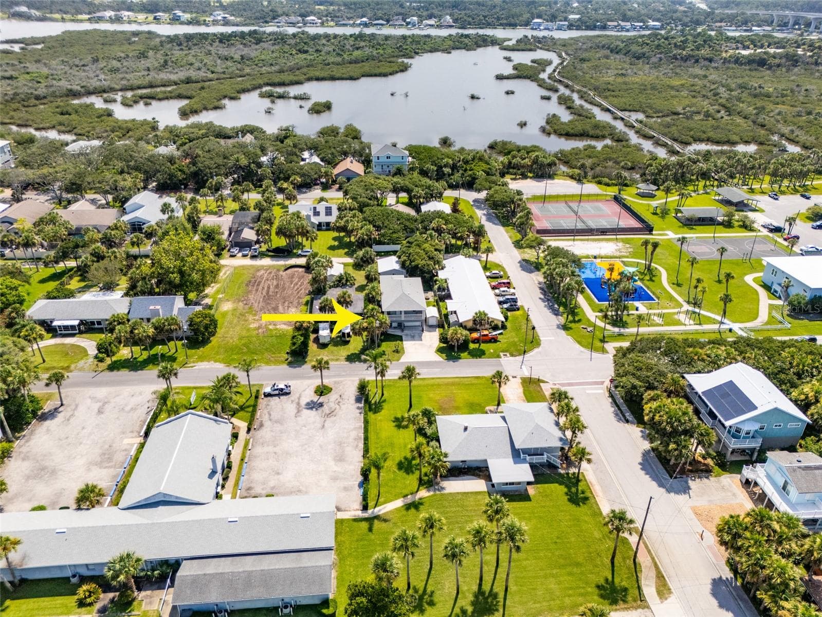 Ariel view of Betty Steflik Preserve & Intracoastal - 904 S DAYTONA AVE, FLAGLER BEACH