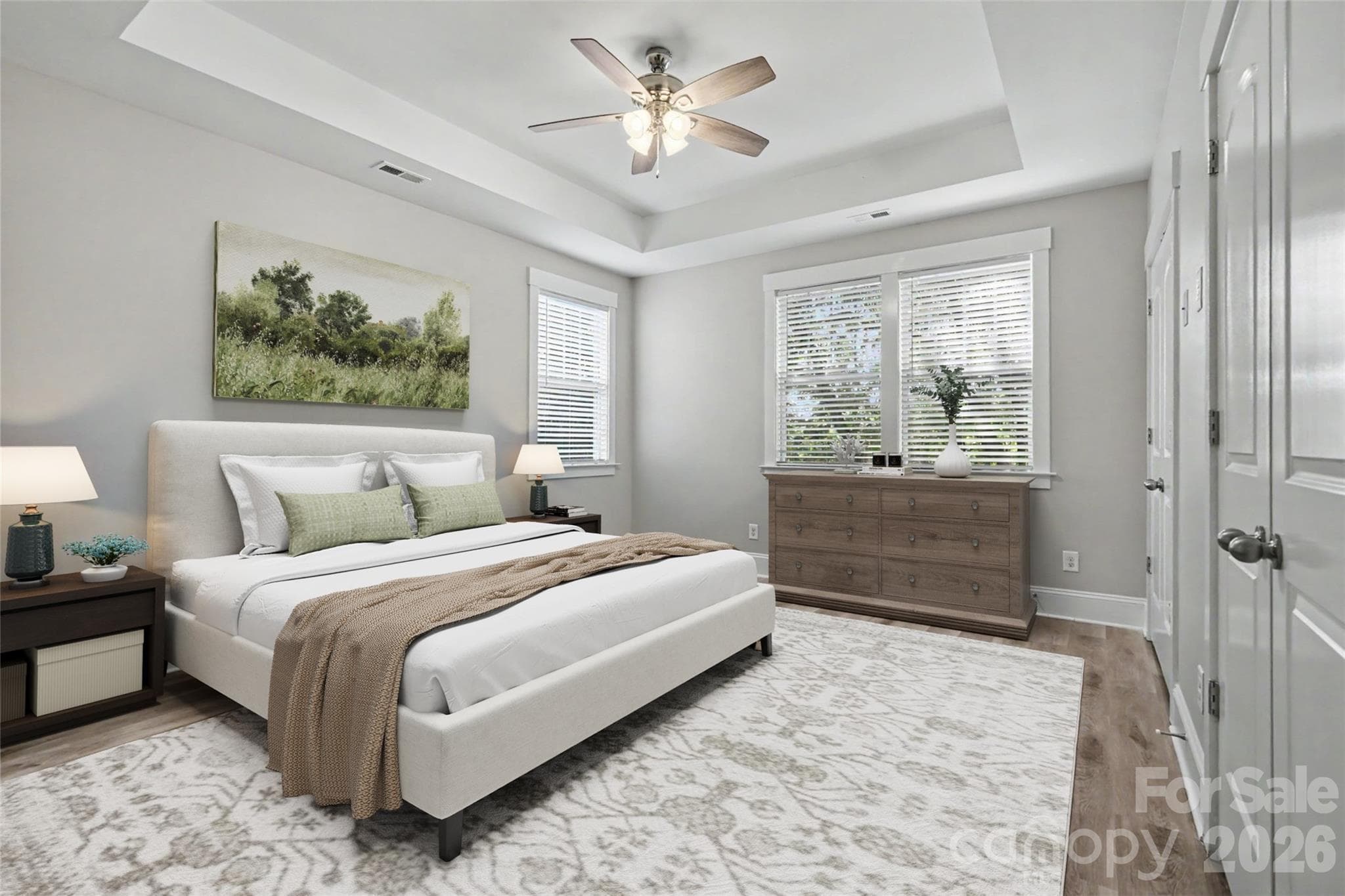 Virtually staged Primary Bedroom. - 734 Waterscape Court, Rock Hill