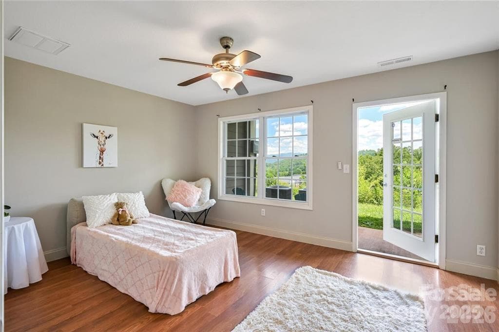 Downstairs Bedroom with Patio - 29 Rotunda Circle, Asheville
