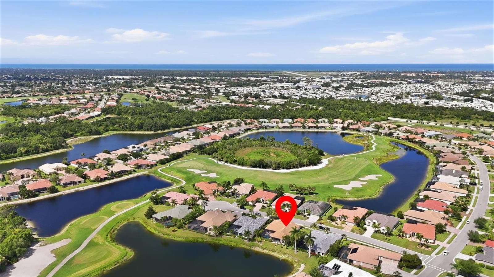 Water and golf course views - 815 TROPEZ LN, VENICE