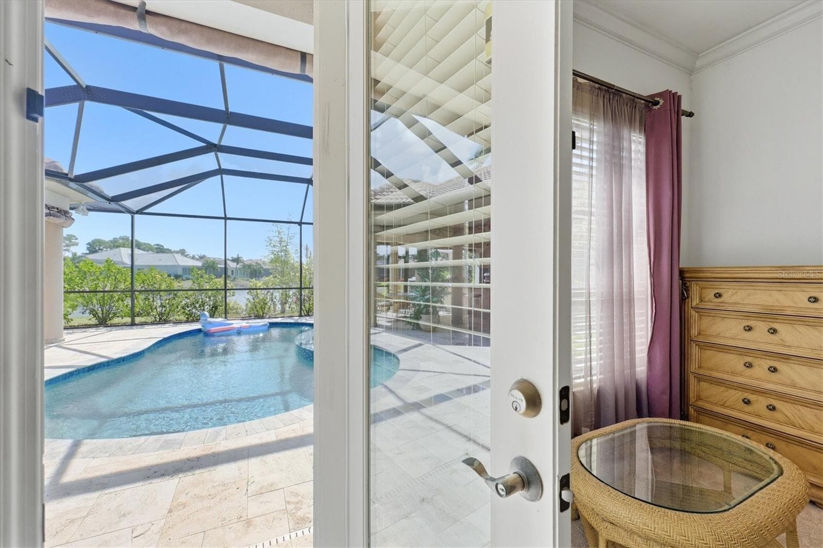 Walkout from Primary Bedroom to Pool - 815 TROPEZ LN, VENICE