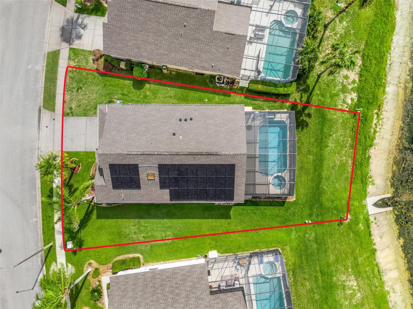 Aerial shot identifying the lot size - 16740 GLENBROOK BLVD, CLERMONT