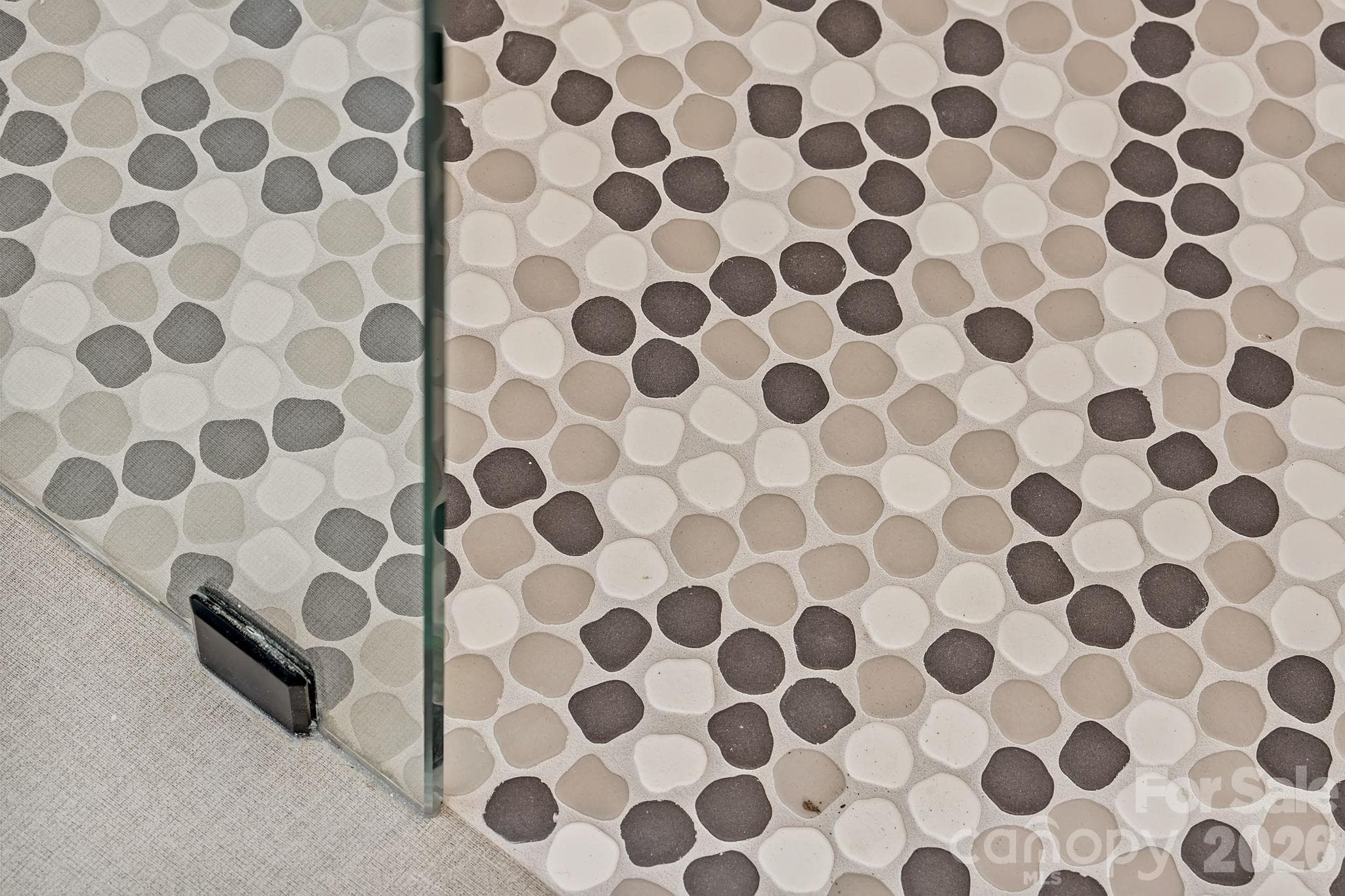 Custom Tiled Flooring in the Primary Shower - 9 Gudger Road, Asheville