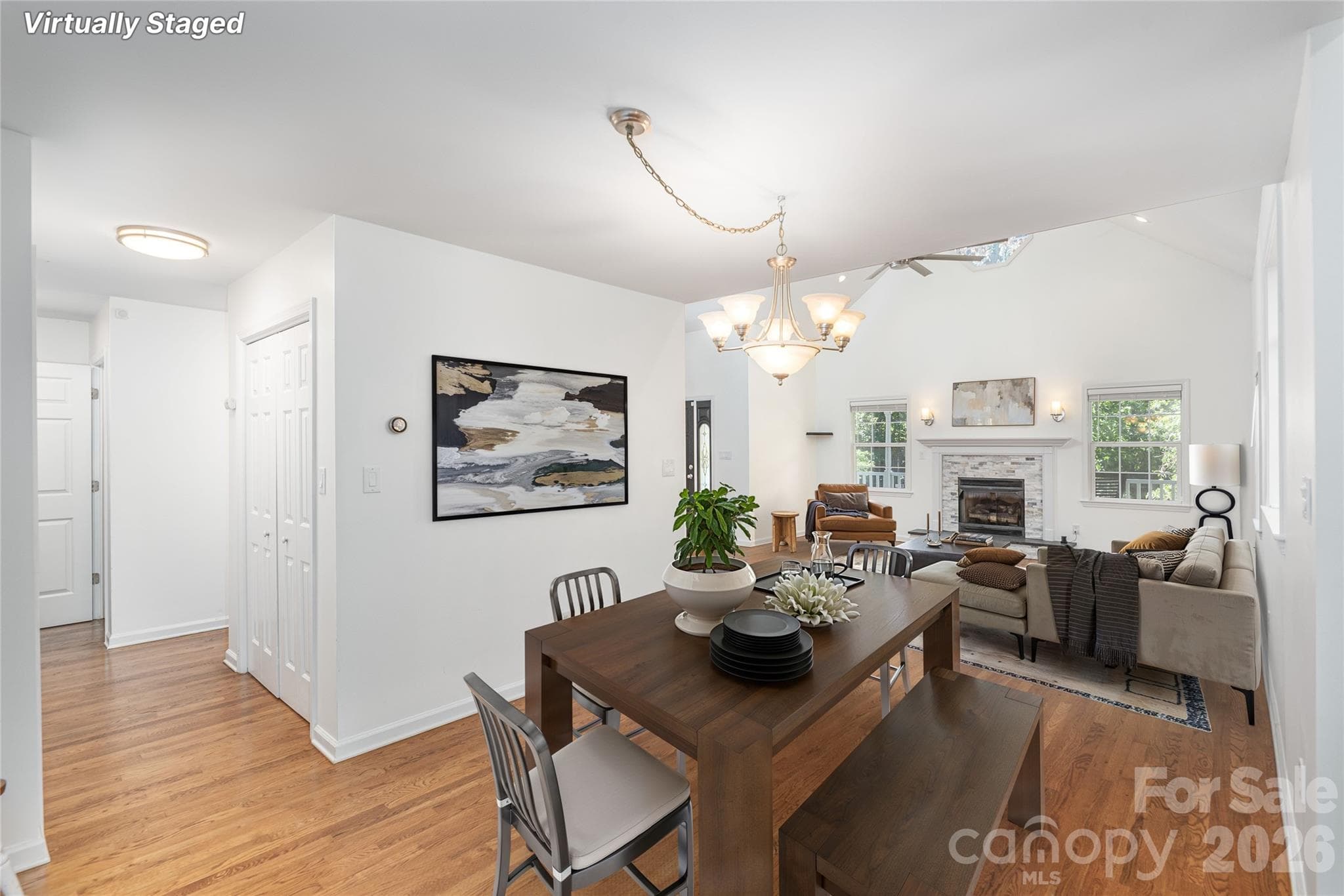 Dining Area - virtually staged - 602 Hidden Springs Drive, Asheville