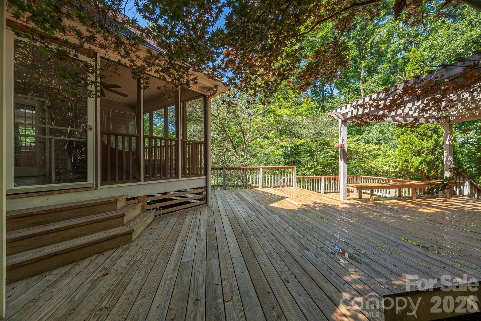 Expansive Deck Shaded by a Stunning Japanese Maple - 602 Hidden Springs Drive, Asheville
