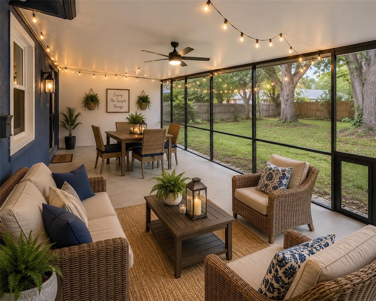 Virtually Staged - Large Screened Patio Overlooking Backyard - 301 S HAMPTON AVE, ORLANDO