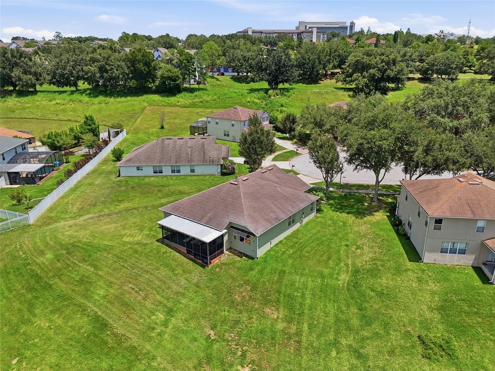 Aerial view of the Backyard - 1020 SAILING BAY DR, CLERMONT