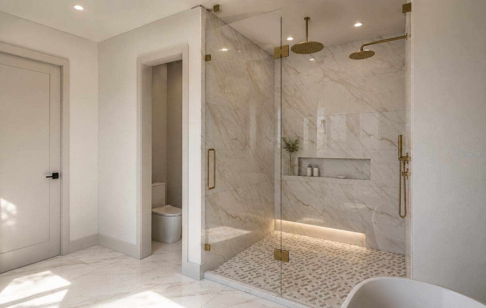 Luxurious shower with rainfall shower head - 3406 BAYSHORE BLVD NE, ST PETERSBURG