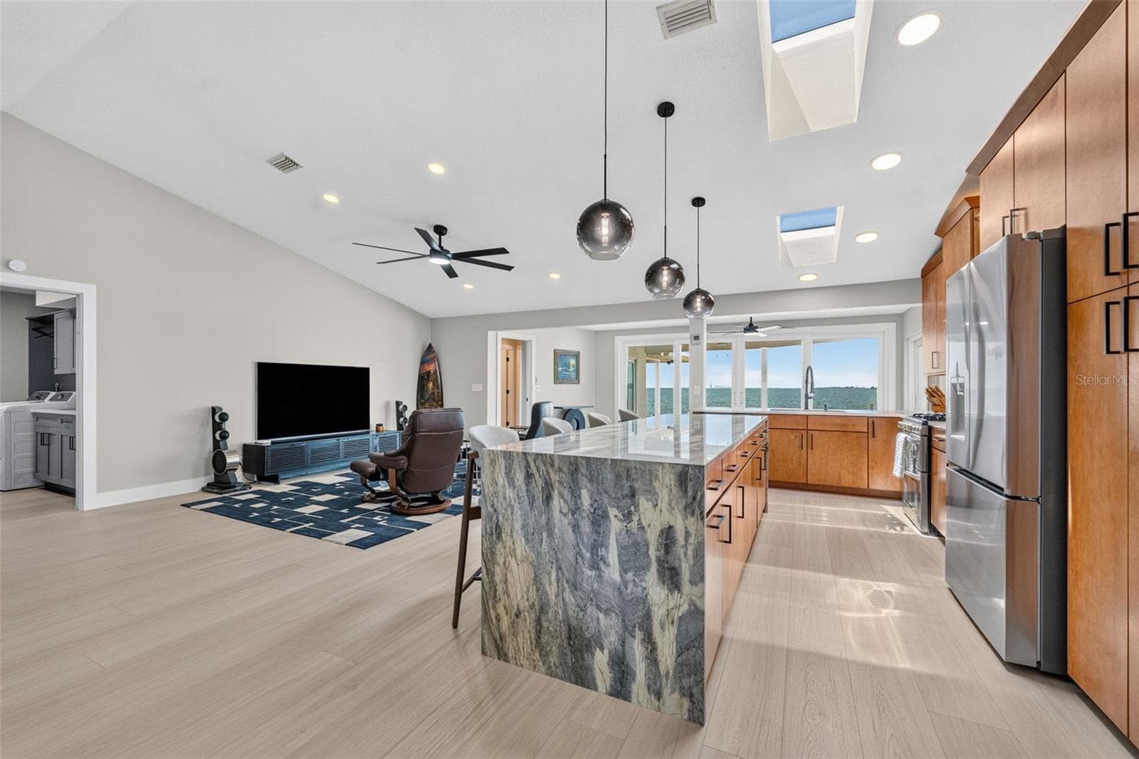 Beautiful kitchen island with waterfall edge - 2936 68TH AVE S, ST PETERSBURG