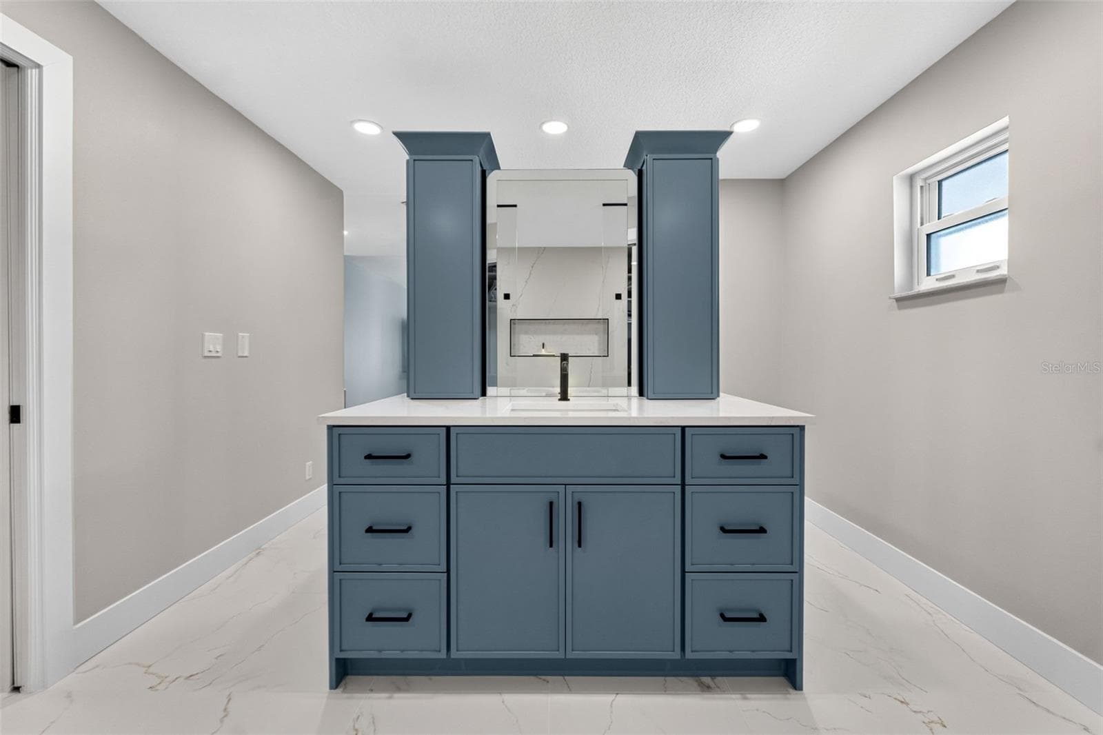 Beautiful primary bathroom dual vanity with abundant storage. - 2936 68TH AVE S, ST PETERSBURG