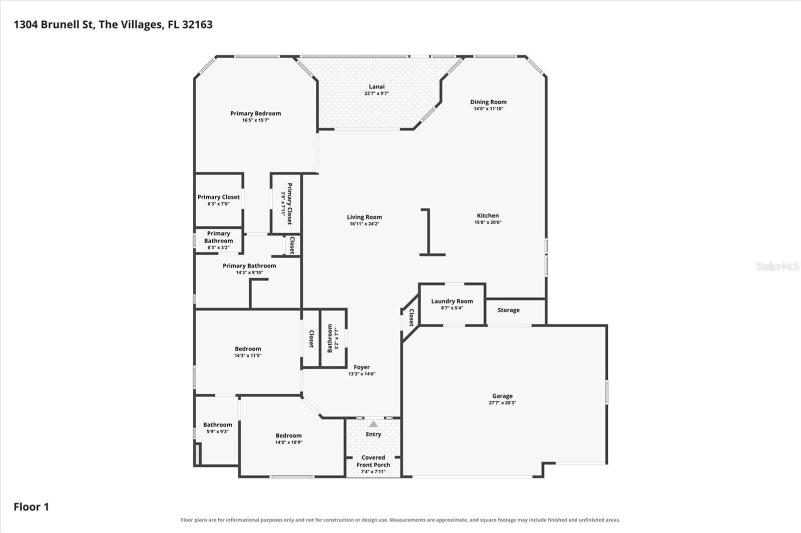 Floor Plan - 1304 BRUNELL ST, THE VILLAGES