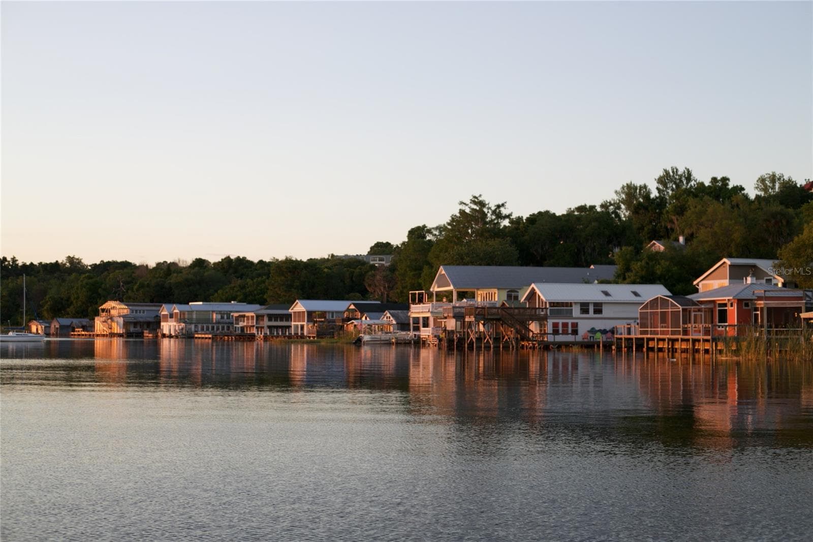 Boat house row, down town Mount Dora at sunset. - 8027 SAINT ANDREWS WAY, MOUNT DORA