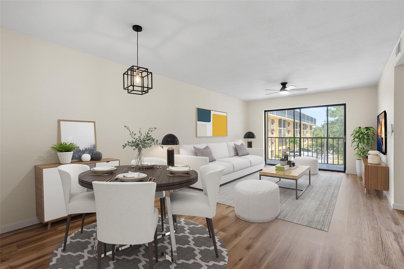 Living Room, Virtually Staged. - 5817 PARK ST N #302, ST PETERSBURG