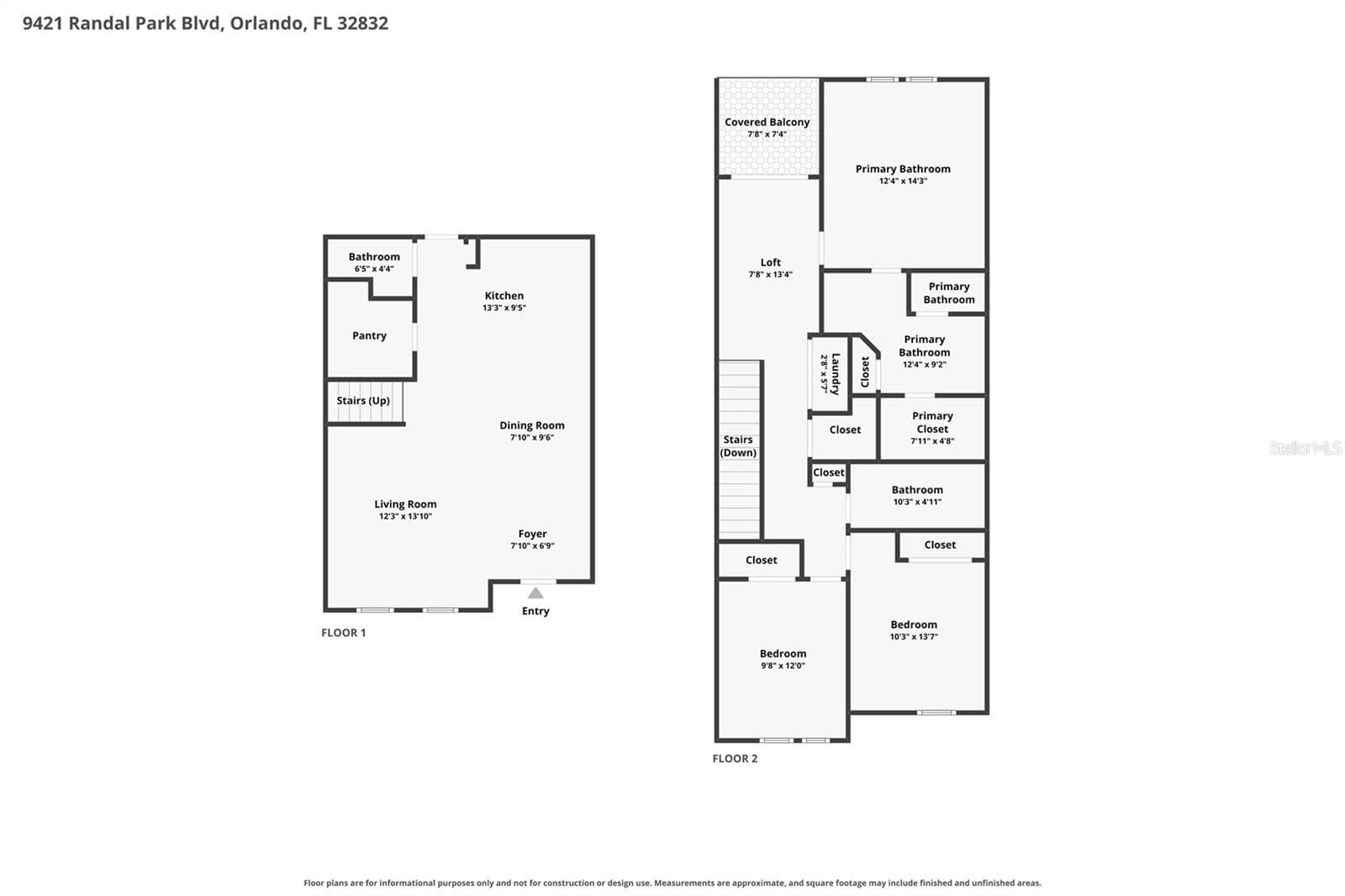 Room sizes approximate - 9421 RANDAL PARK BLVD, ORLANDO