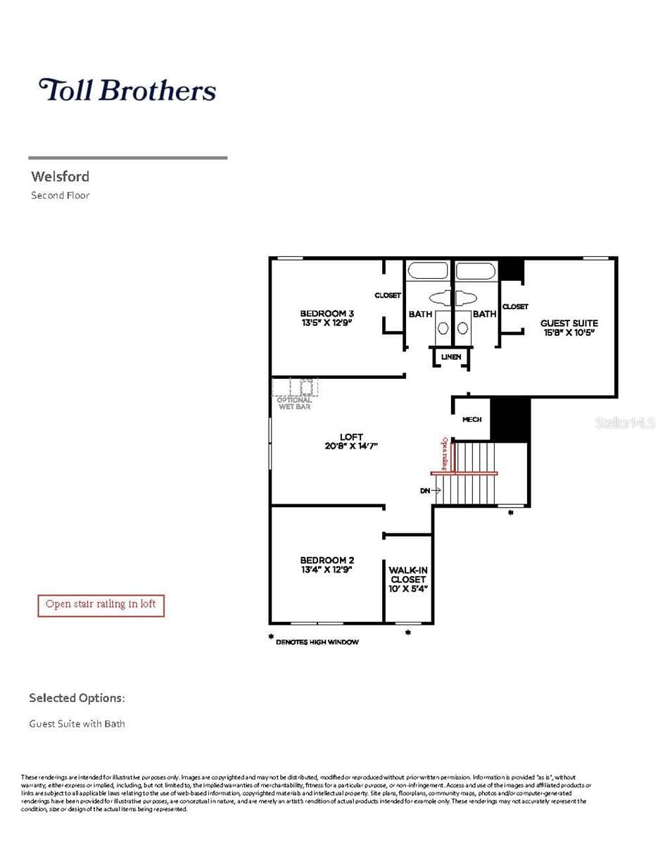 Second floor layout with upgrades - 2783 ARBOR DUNE AVE, APOPKA
