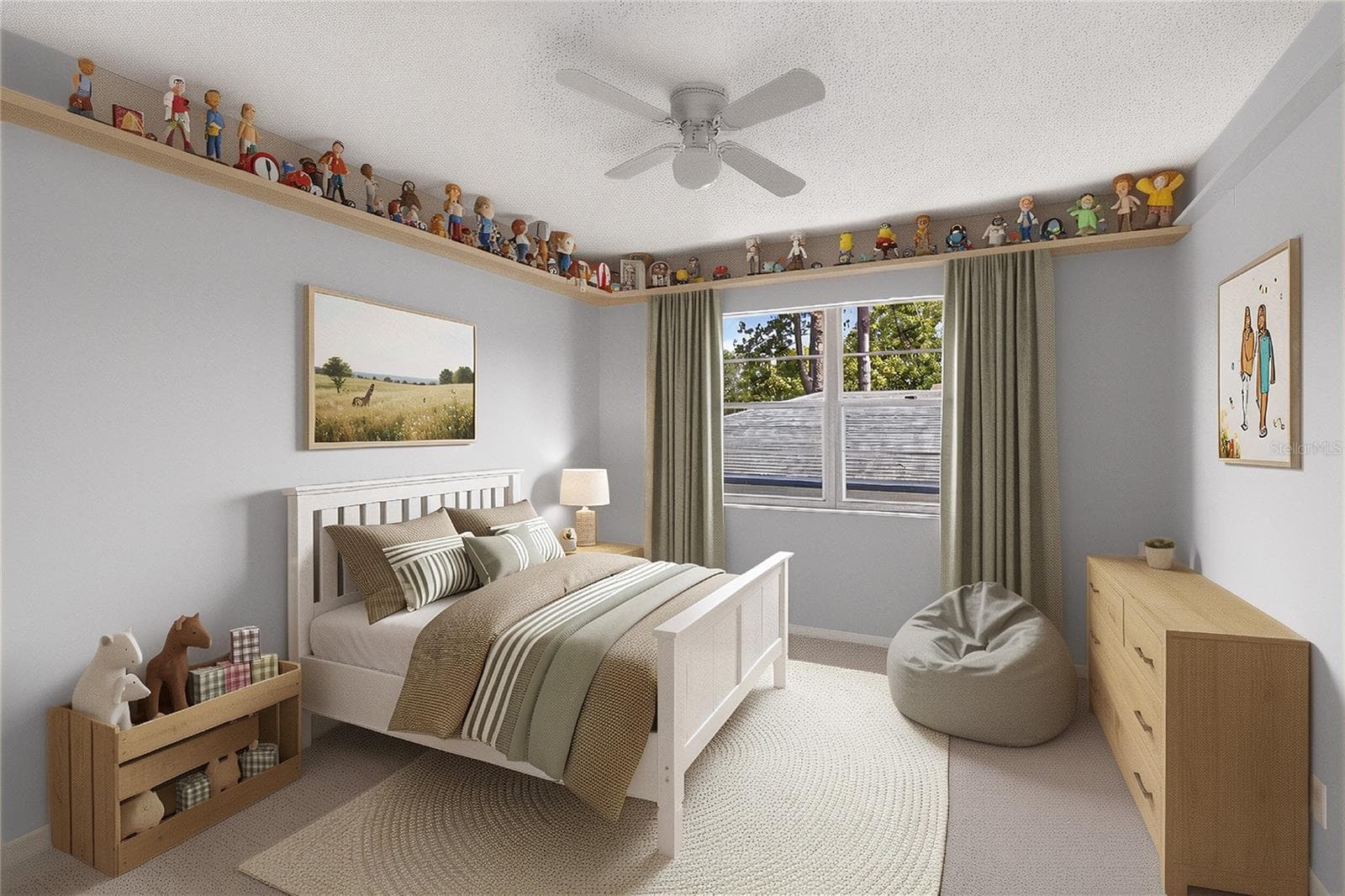 Bedroom #2 - (11x 12) - virtual stage - 656 LITTLE WEKIVA RD, ALTAMONTE SPRINGS