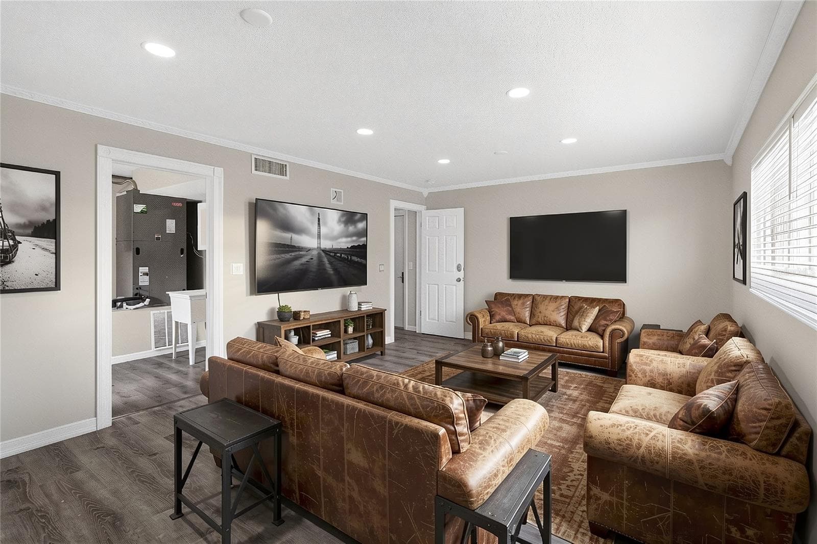 Bedroom #5, (virtual stage) - Oversized ground floor bedroom offers flexible use — ideal as a guest suite, craft studio, home office, fitness room. This multi purpose space has GREAT VALUE and not just “another bedroom.” - 656 LITTLE WEKIVA RD, ALTAMONTE SPRINGS