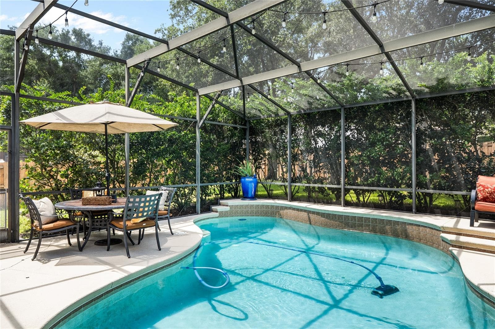Poolside area with screened in lanai - 483 VIA TUSCANY LOOP, LAKE MARY