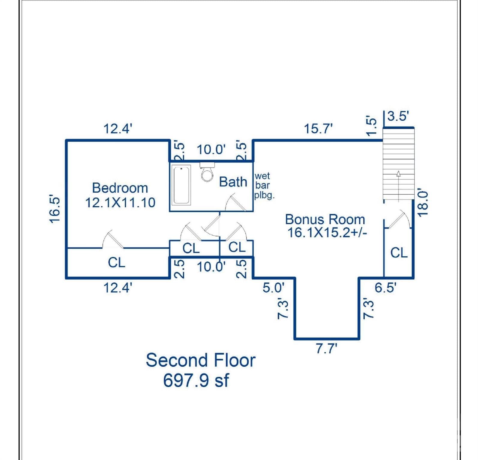Upper Level, separate living area with wet bar plumbing in place. 3rd bedroom, bonus/living room and tons of closet/storage space! - 127 Brawley Point Circle, Mooresville