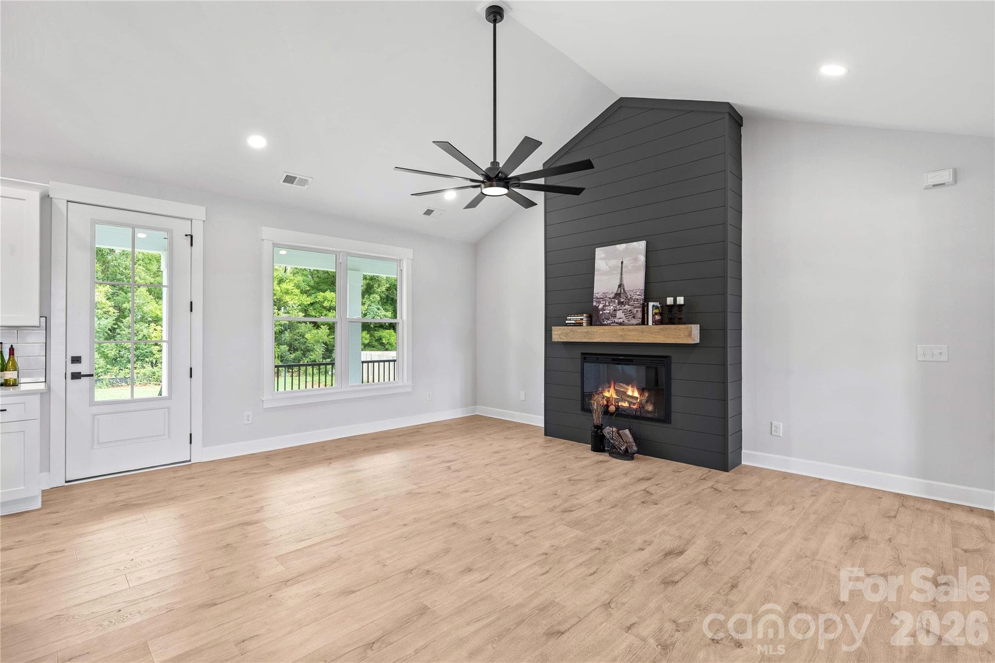 Ship lap wall with electric fireplace included. (This is Den not virtually staged.) - 1205 Coppergate Drive, Salisbury