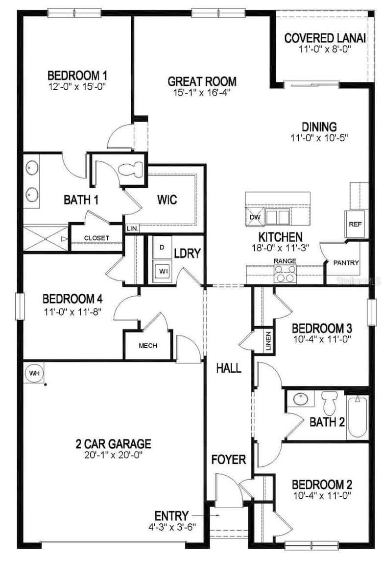 Single story Cali floor plan - 9527 SUNSTONE BLVD, THONOTOSASSA
