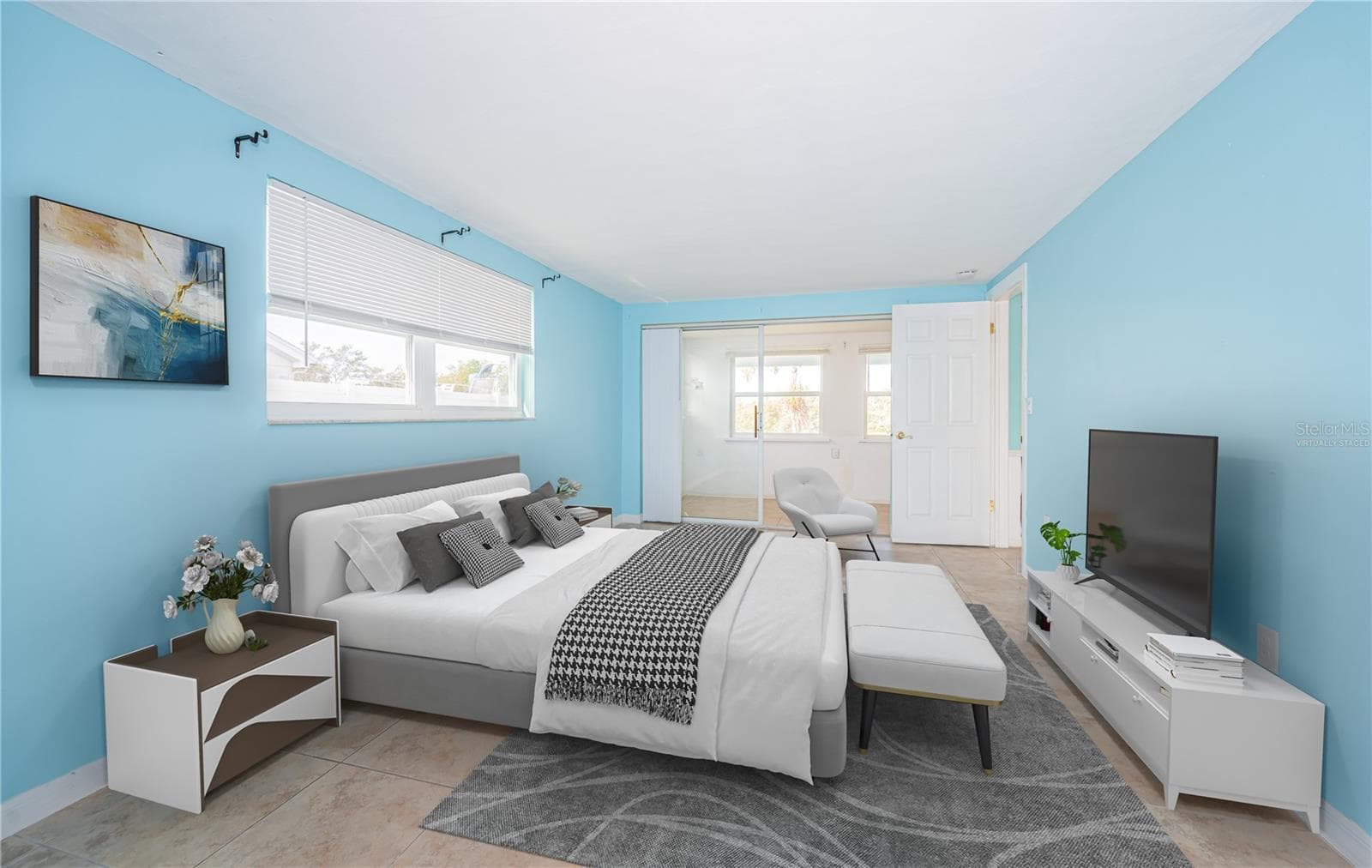 Primary Bedroom Virtually Staged - 3627 GRAYTON DR, NEW PORT RICHEY