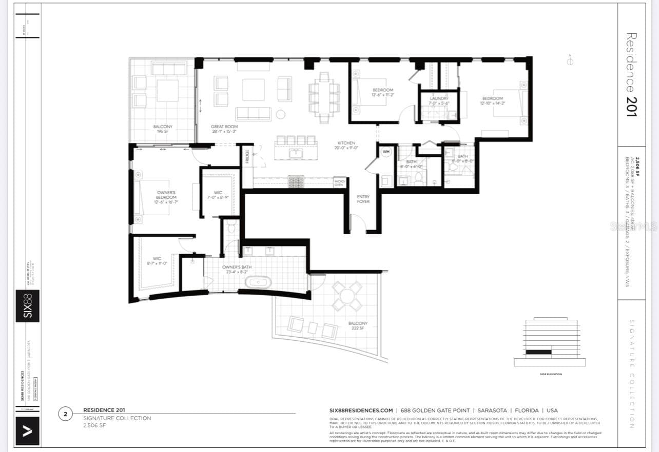 Floor Plan - 688 GOLDEN GATE POINT #201, SARASOTA