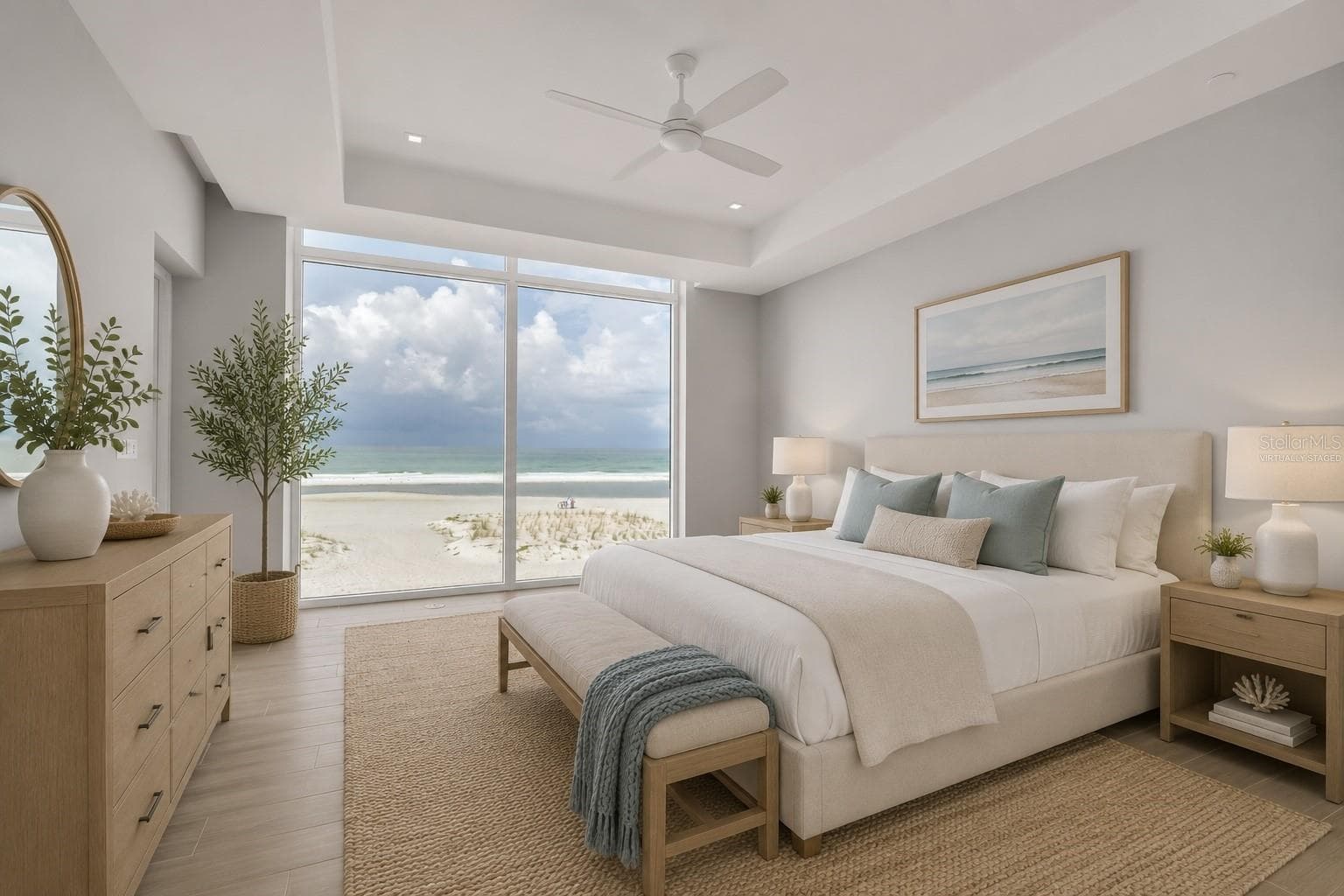 Virtually Staged - Primary Bedroom - 70 AVENIDA VENECCIA #202, SARASOTA