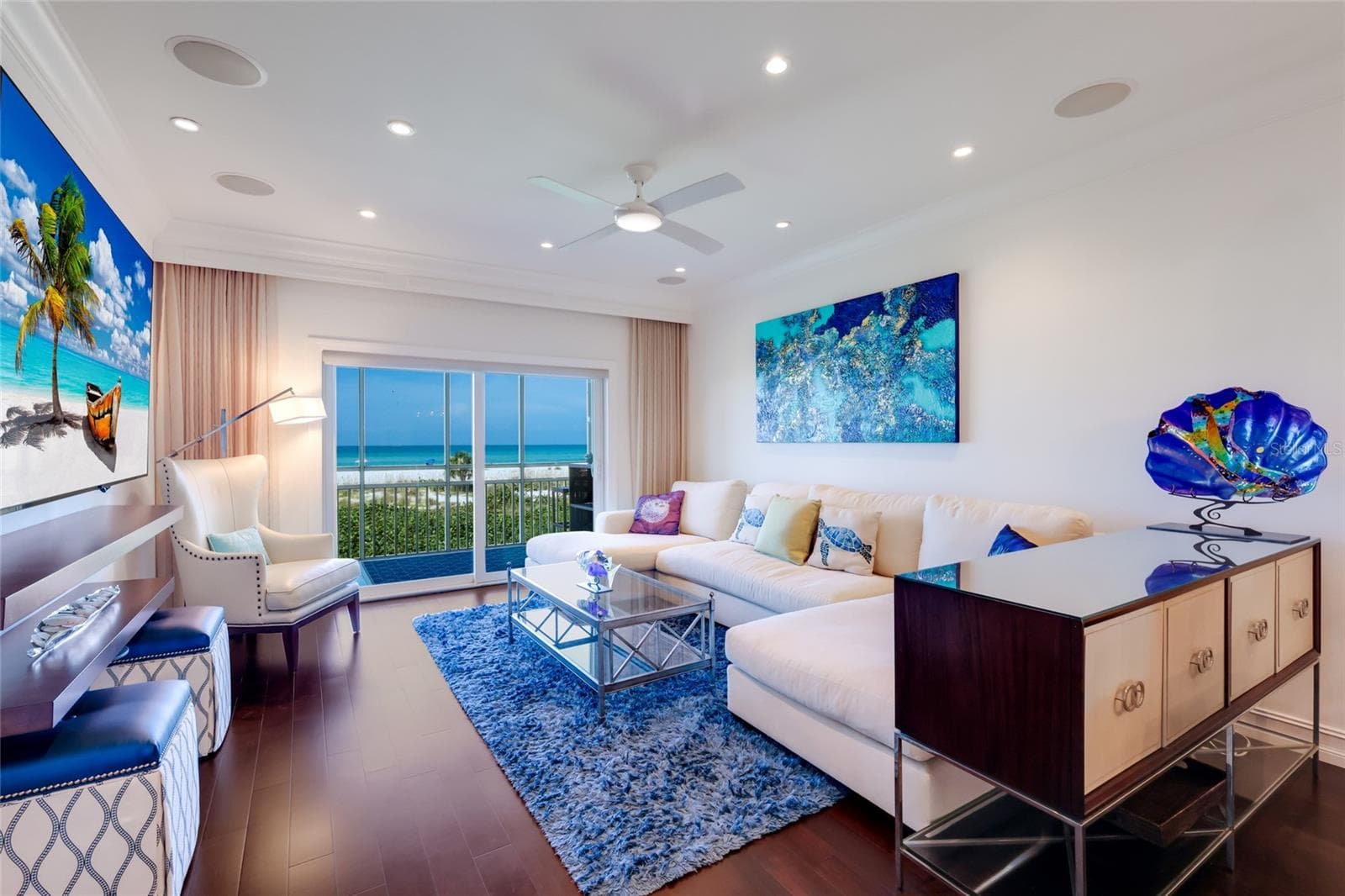 Views from Dining Area to Great Room - 7001 GULF OF MEXICO DR #24, LONGBOAT KEY