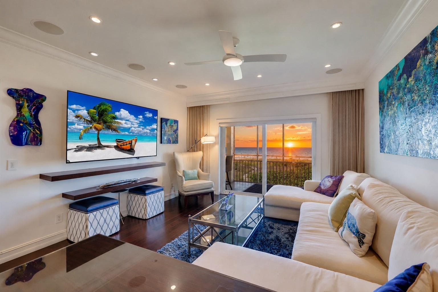 Sunset from Great Room - 7001 GULF OF MEXICO DR #24, LONGBOAT KEY