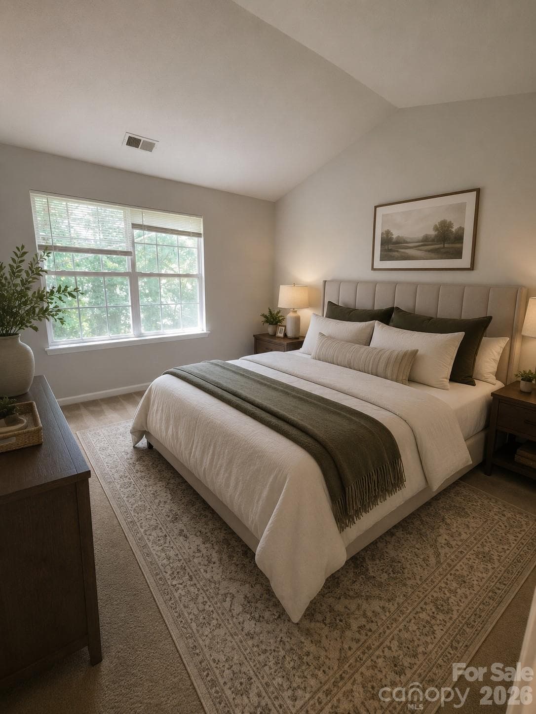 Virtually staged primary bedroom 2 upstairs - 316 Wilkes Place Drive, Fort Mill