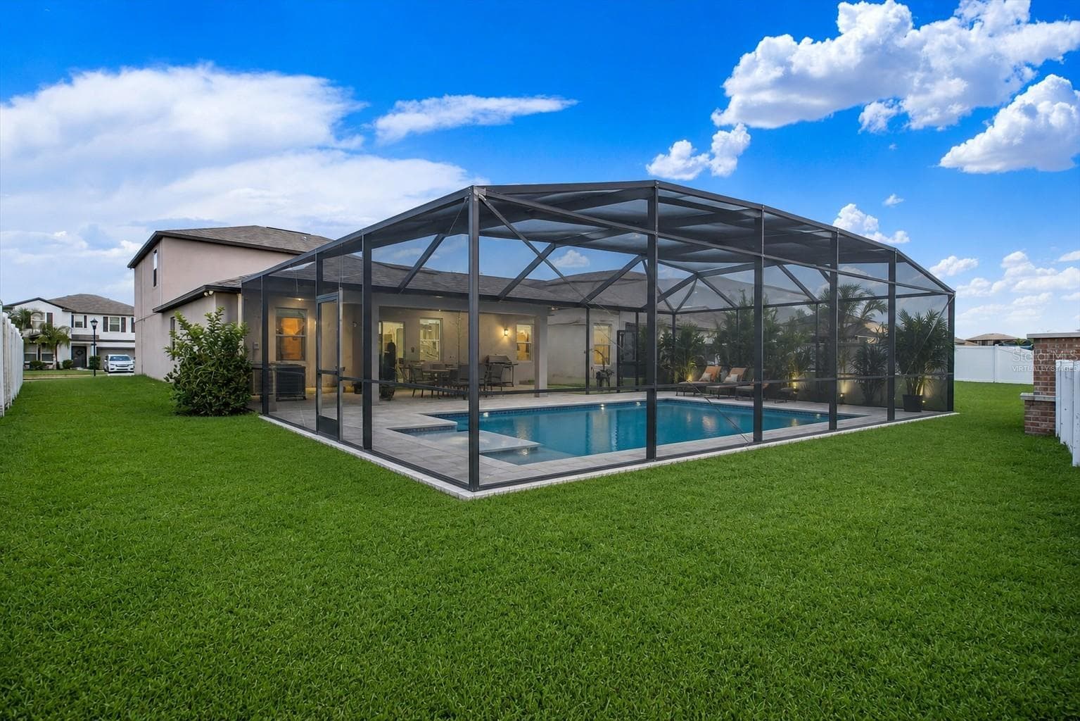 Backyard Pool Lanai Retreat - Virtually Staged - 13524 WILD GINGER ST, RIVERVIEW