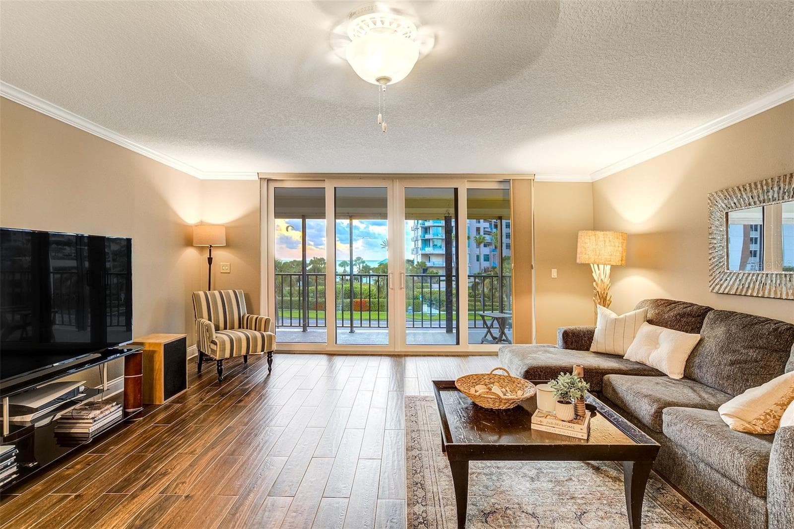 Living Room With Outdoor Balcony - 1581 GULF BLVD #203N, CLEARWATER BEACH